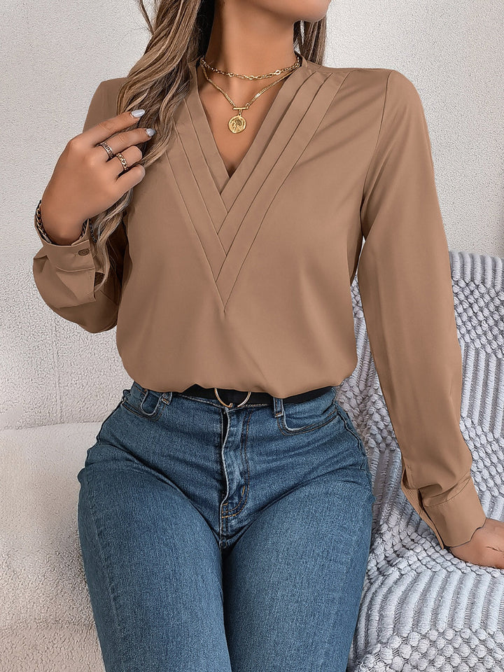 Langärmelige einfarbige Bluse
