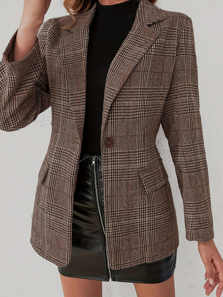 Langärmeliger Blazer mit Karomuster