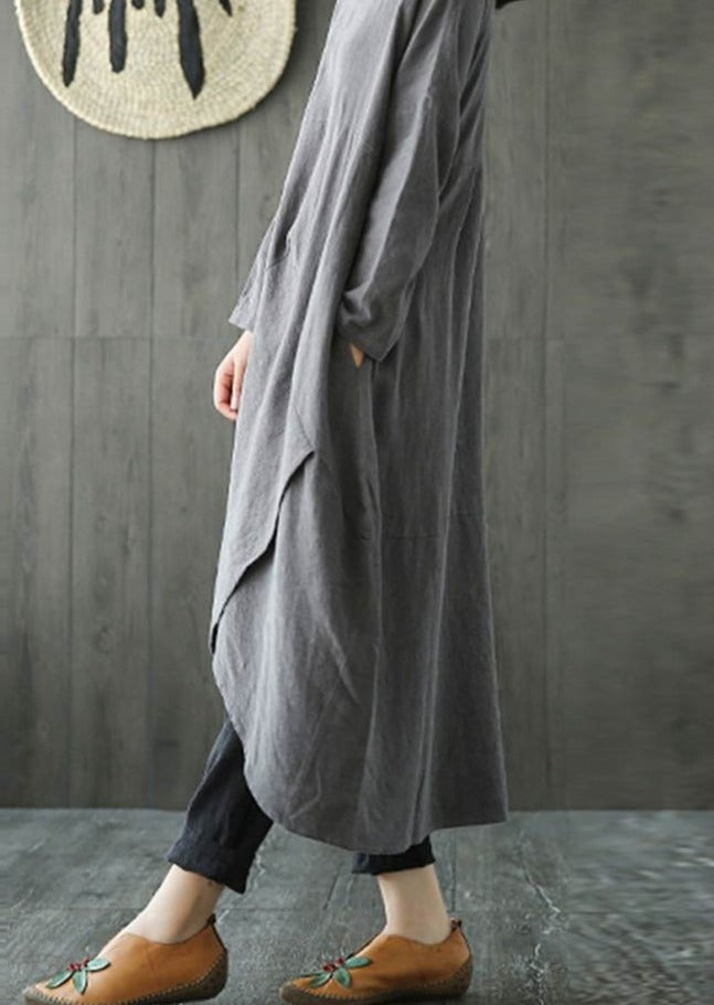 Langärmeliges unregelmäßiges Midikleid - Lozenda