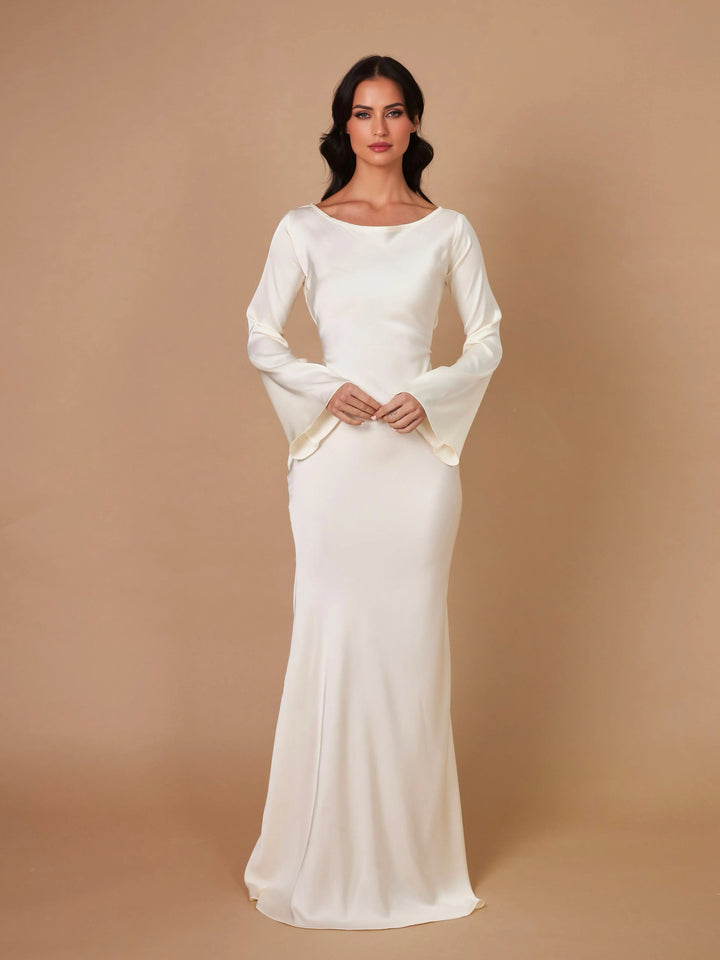 Langärmliges Maxikleid Damen | Figurbetonter Schnitt & Eleganter Fall
