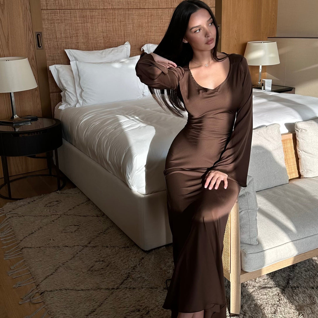 Langärmliges Maxikleid – Eleganz für jeden Anlass