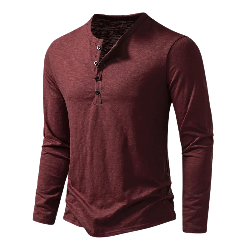 Langarmshirt Herren Henley | Ausschnitt & markanter Casual-Look