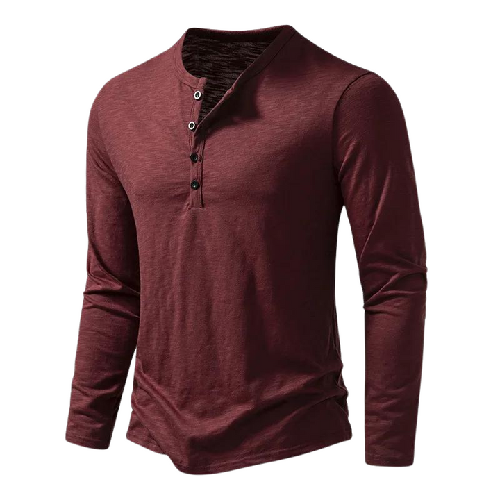 Langarmshirt Herren Henley | Ausschnitt & markanter Casual-Look