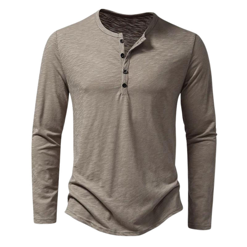 Langarmshirt Herren Henley | Ausschnitt & markanter Casual-Look