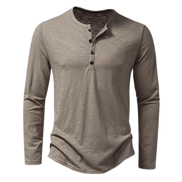 Langarmshirt Herren Henley | Ausschnitt & markanter Casual-Look