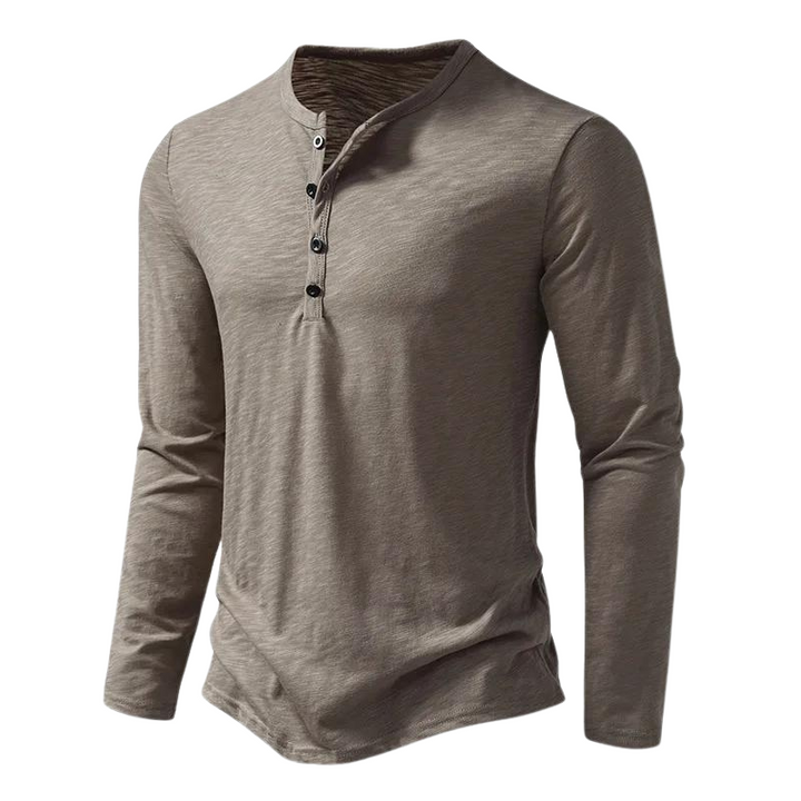 Langarmshirt Herren Henley | Ausschnitt & markanter Casual-Look