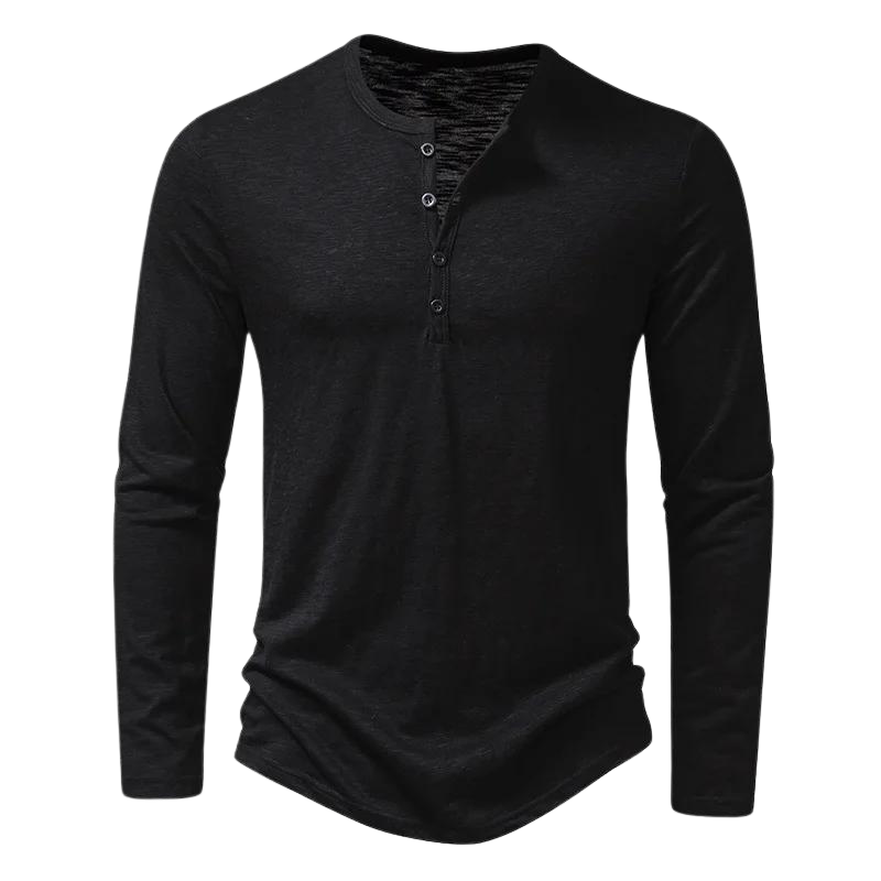Langarmshirt Herren Henley | Ausschnitt & markanter Casual-Look