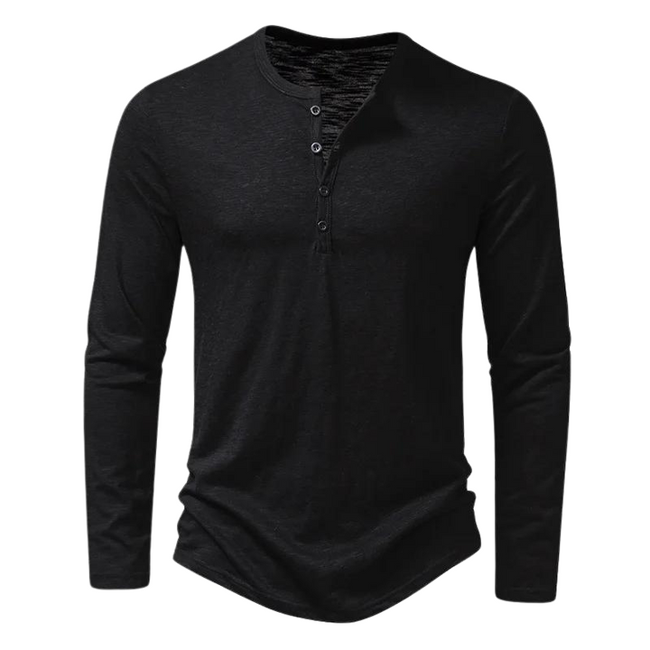 Langarmshirt Herren Henley | Ausschnitt & markanter Casual-Look