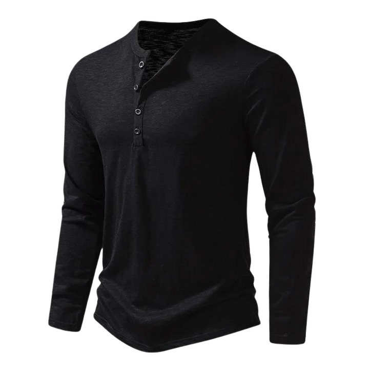 Langarmshirt Herren Henley | Ausschnitt & markanter Casual-Look