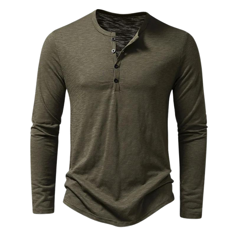 Langarmshirt Herren Henley | Ausschnitt & markanter Casual-Look