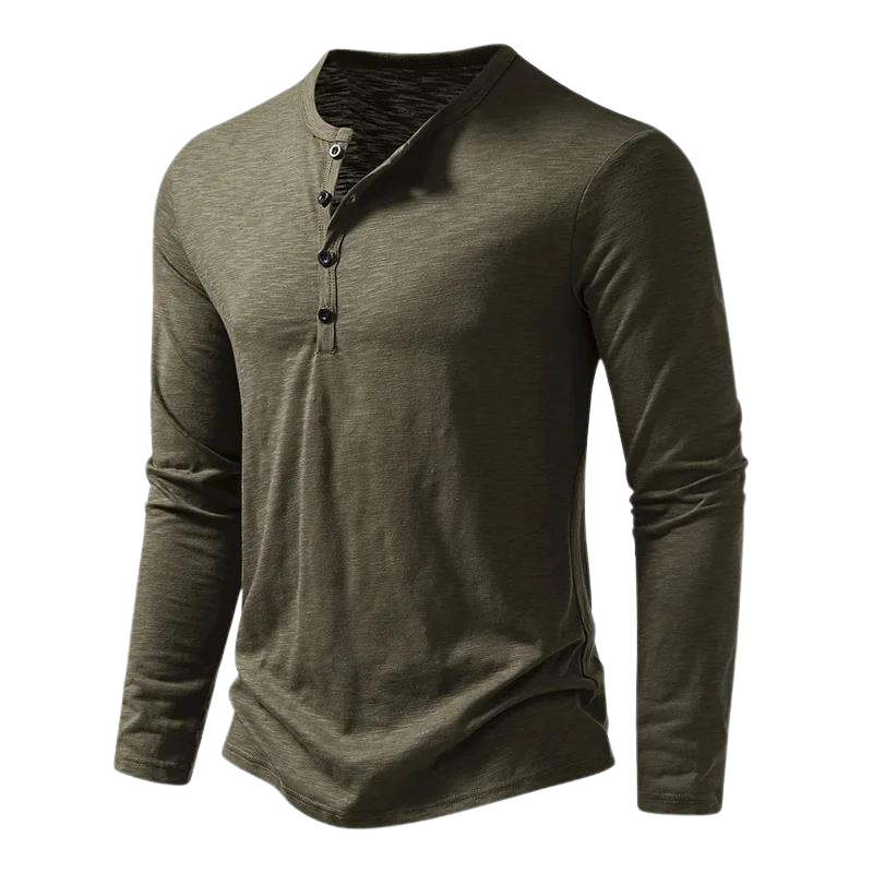 Langarmshirt Herren Henley | Ausschnitt & markanter Casual-Look