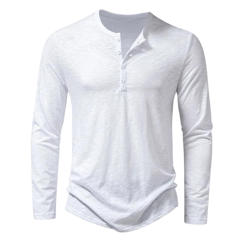 Langarmshirt Herren Henley | Ausschnitt & markanter Casual-Look