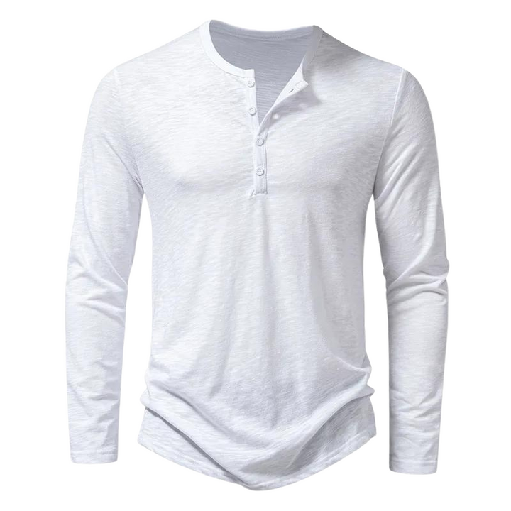 Langarmshirt Herren Henley | Ausschnitt & markanter Casual-Look