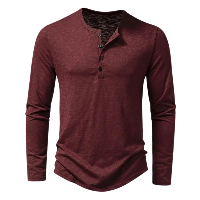 Langarmshirt Herren Henley | Ausschnitt & markanter Casual-Look