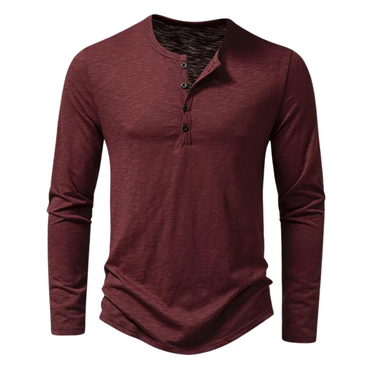 Langarmshirt Herren Henley | Ausschnitt & markanter Casual-Look