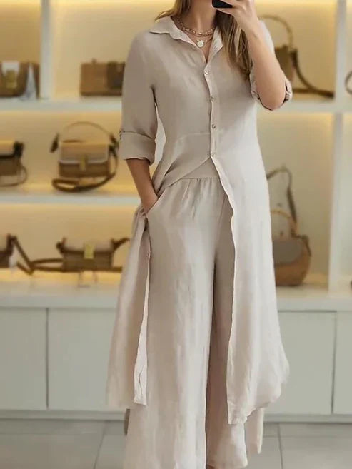 Lara | Elegantes Hemdblusenkleid Damen – Fließend & Vielseitig für den Sommer 2