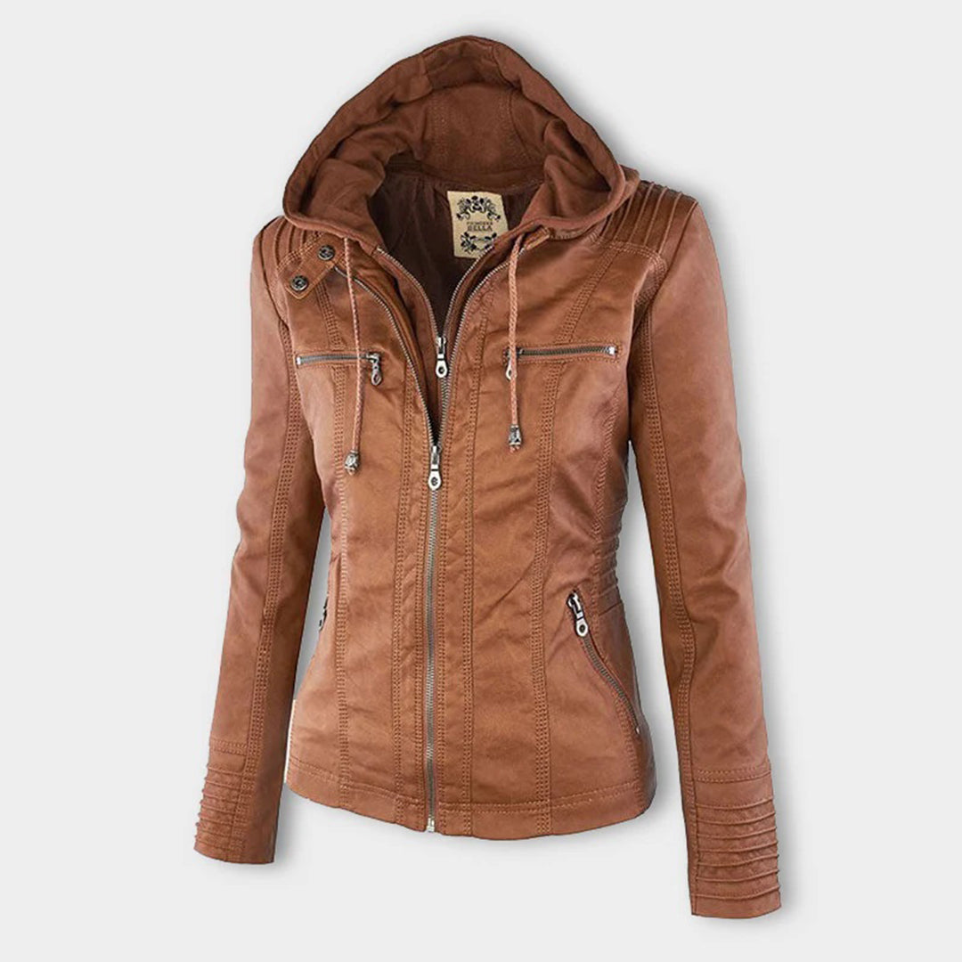Ava | Stilvolle wetterfeste Damen Kunstlederjacke