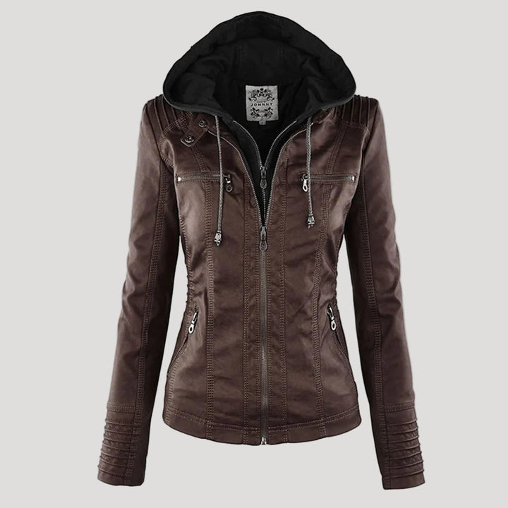 Ava | Stilvolle wetterfeste Damen Kunstlederjacke