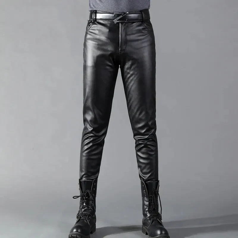 Lederhosen Stretch Kunstleder Slim Fit