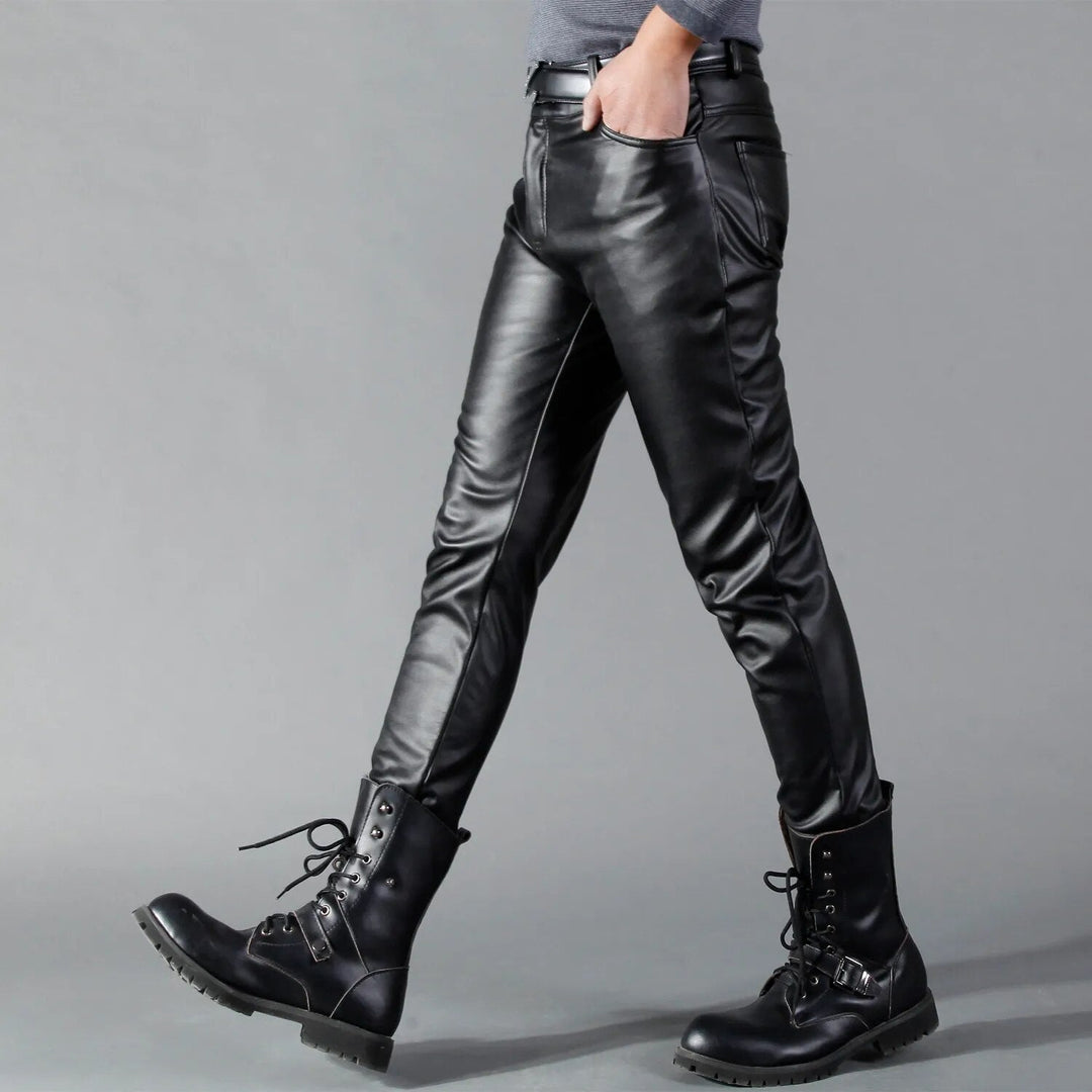 Lederhosen Stretch Kunstleder Slim Fit