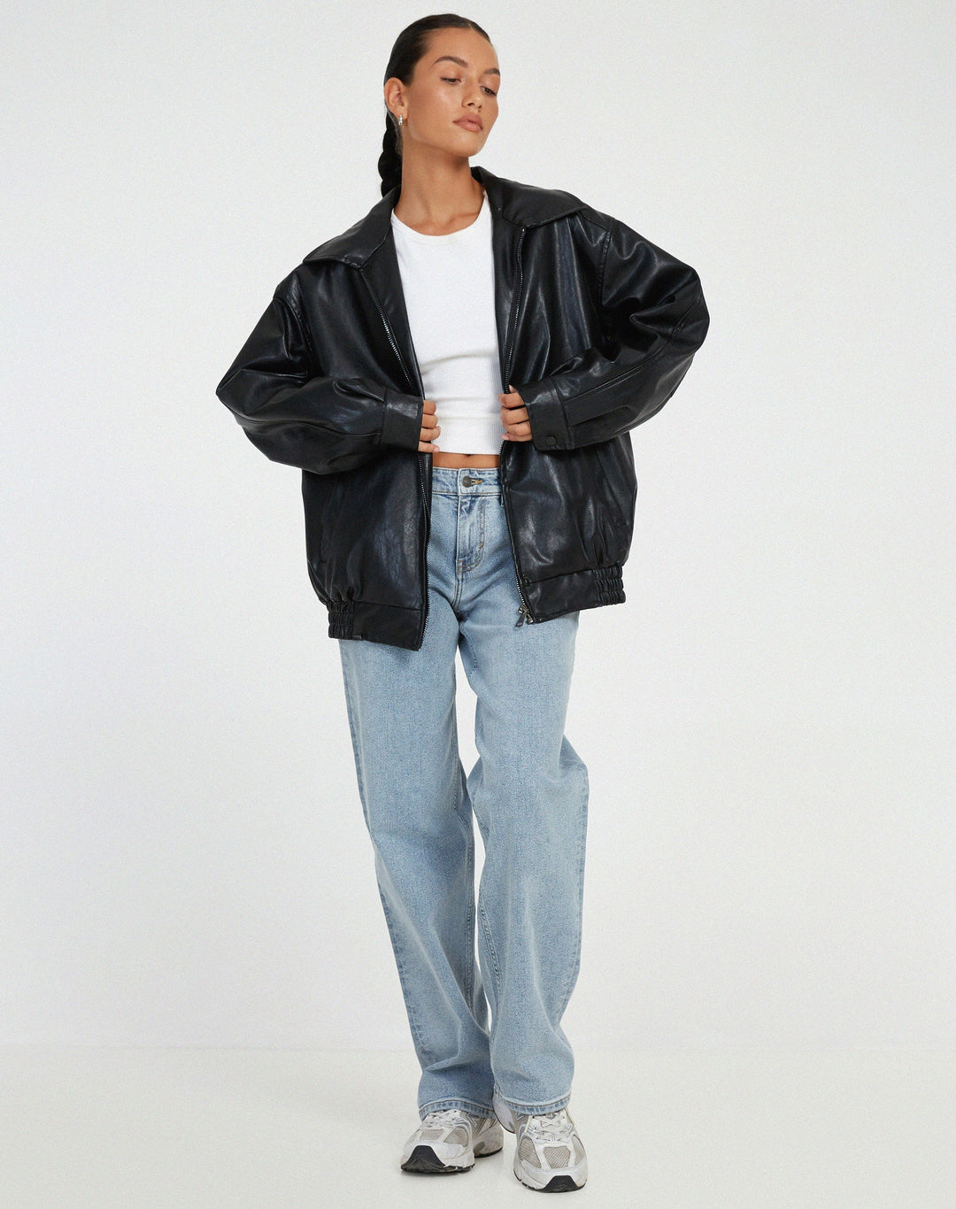 Lederjacke Damen Oversize | Lässiger Schnitt & Bewegungsfreiheit