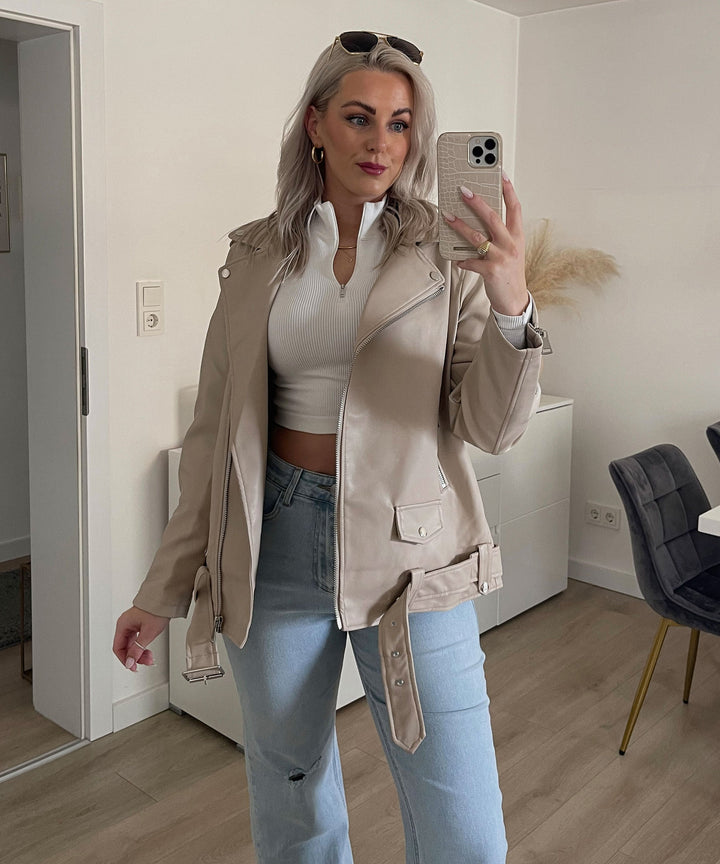 Lederjacke Valea Beige  Ladypolitan ♡   