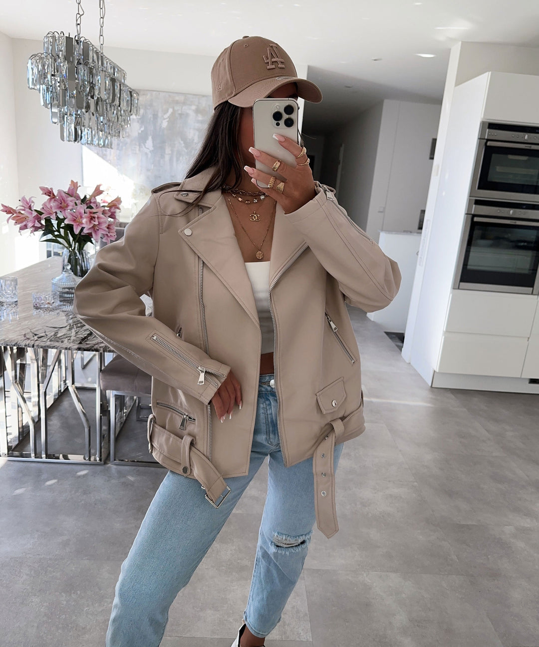 Lederjacke Valea Beige  Ladypolitan ♡   