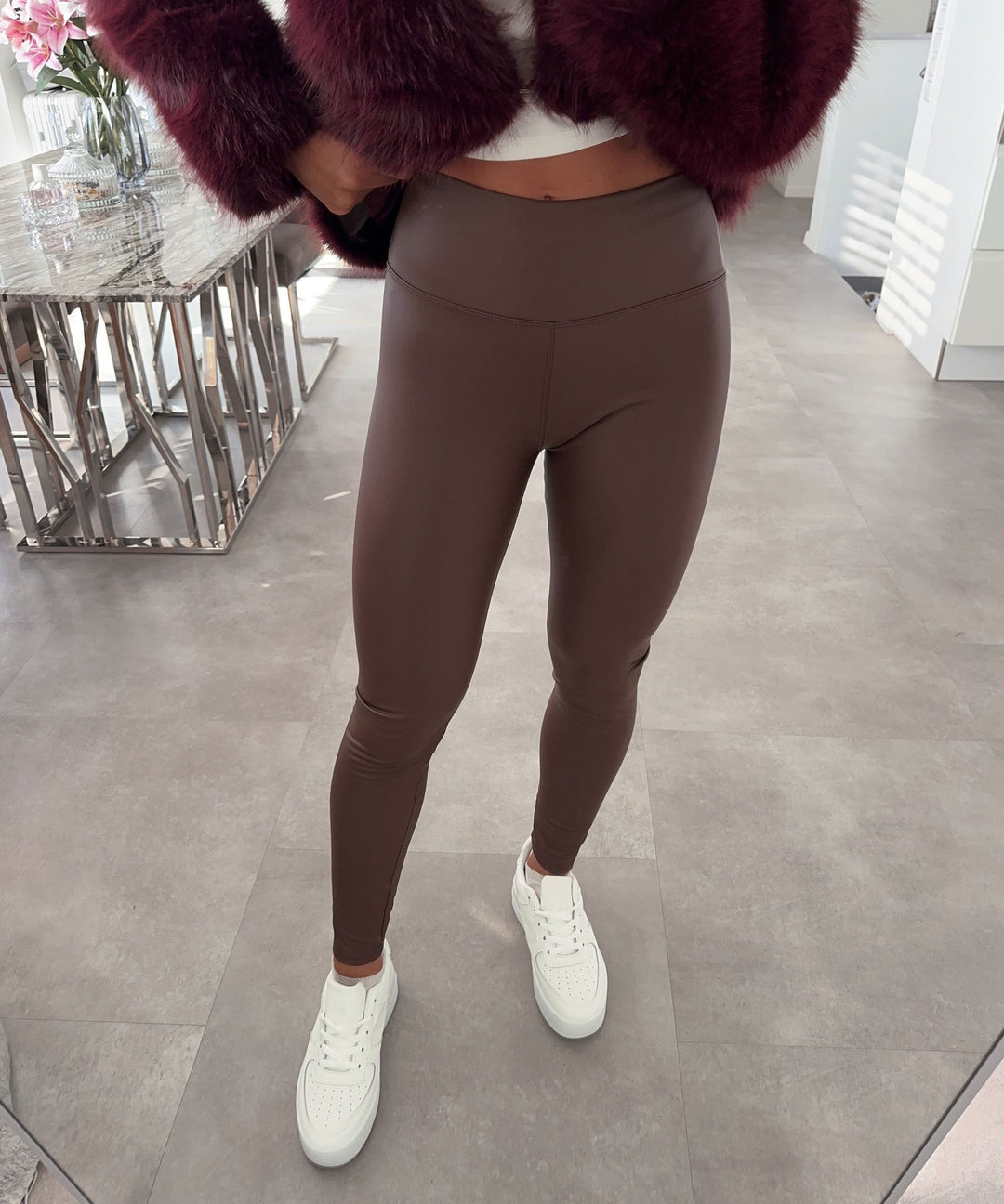 Lederleggings Ksenia Dunkelbraun