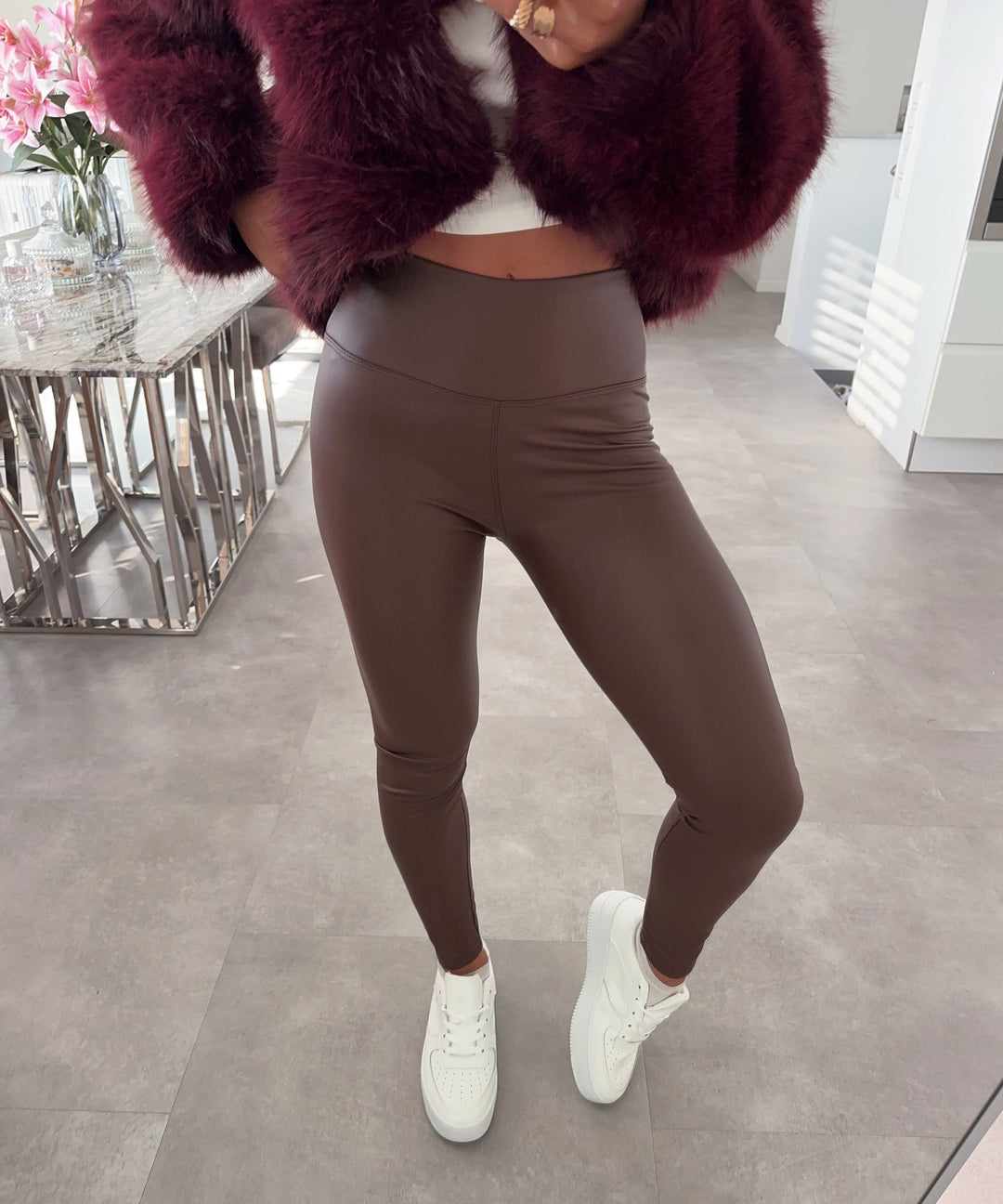 Lederleggings Ksenia Dunkelbraun