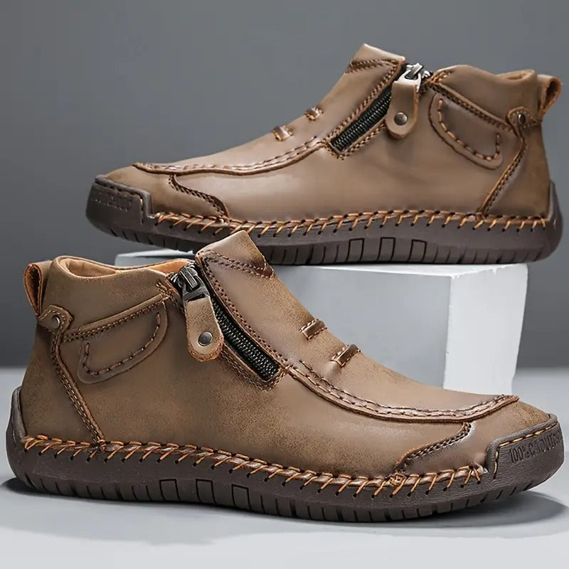 Orthopädische Lederschuhe Herren mit Reißverschluss