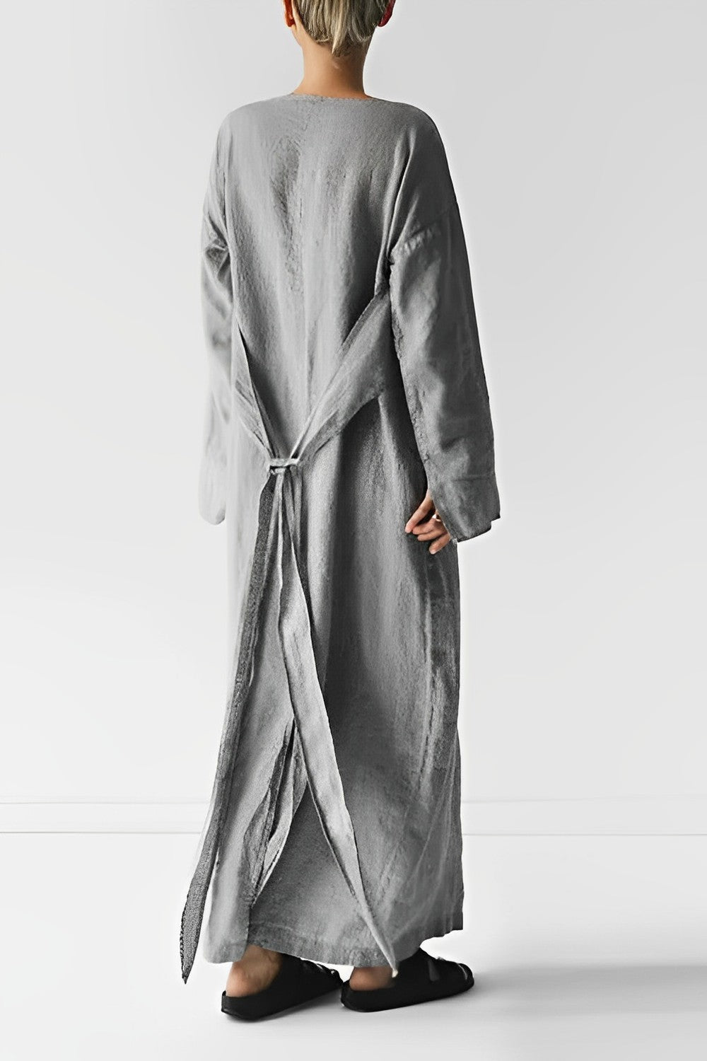 Leinen Wickel Maxikleid - Lozenda
