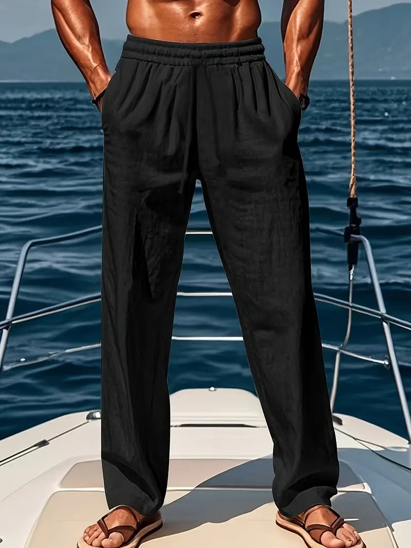 Leinenhose Herren | Weite Passform & Verstellbarer Bund