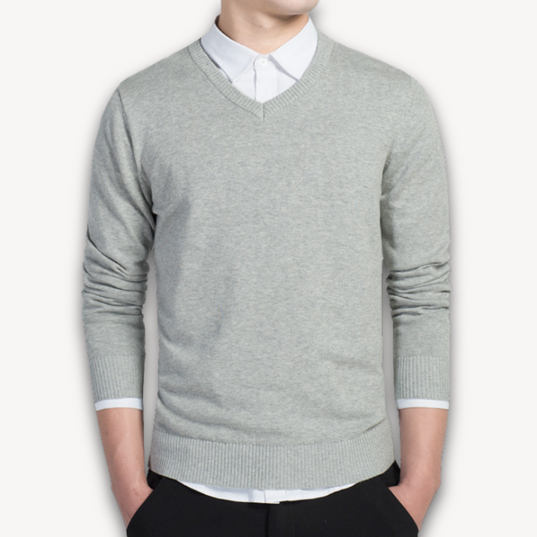 V Ausschnitt Pullover | Schmaler Schnitt für Business und Alltag