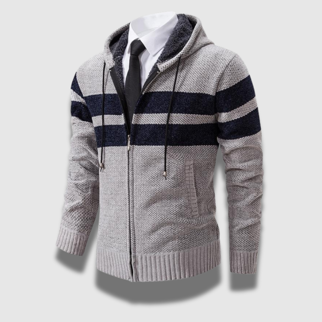 Giacca Uomo Vintage con Cappuccio a Righe Regular Fit