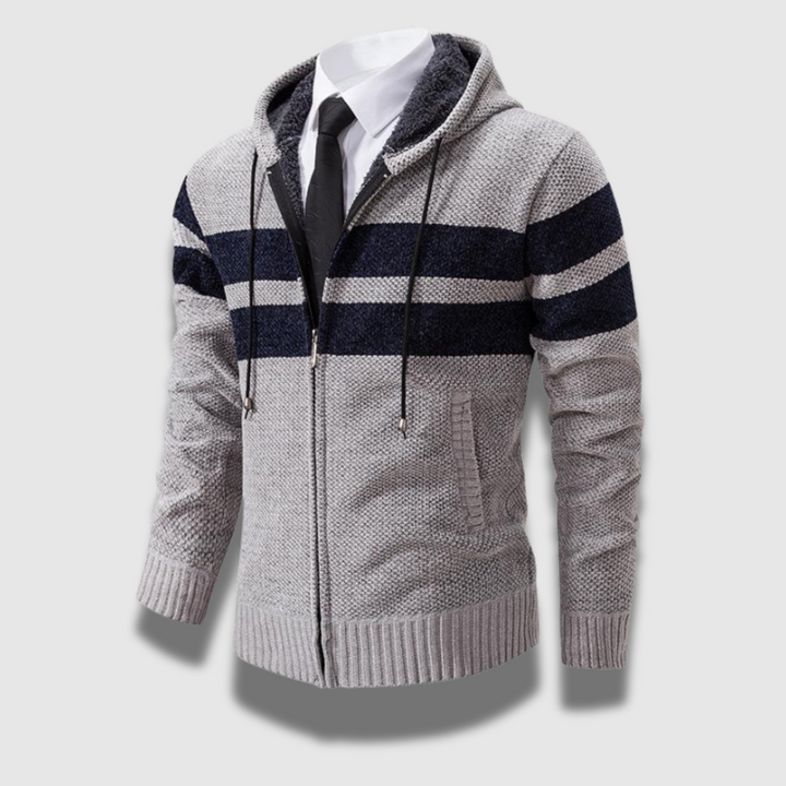 Giacca Uomo Vintage con Cappuccio a Righe Regular Fit