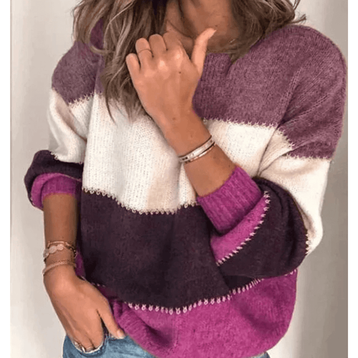 Lily - Strickpullover mit Farbblock