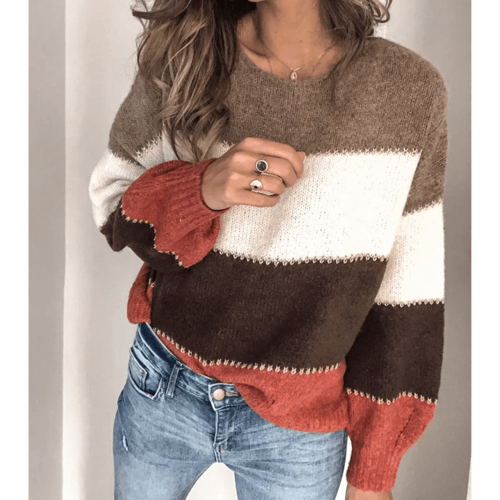 Lily - Strickpullover mit Farbblock