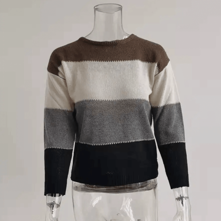 Lily - Strickpullover mit Farbblock