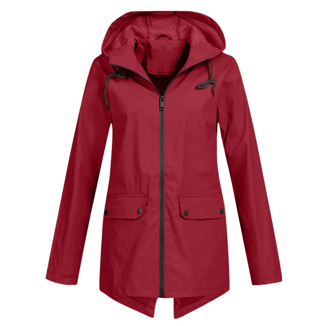 Lina | Damen Regenjacke – Wasserdicht, Bequem & Stilvoll mit Kapuze 10