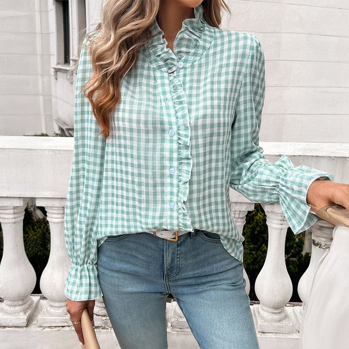 Liora | Elegante und bequeme karierte Bluse 0