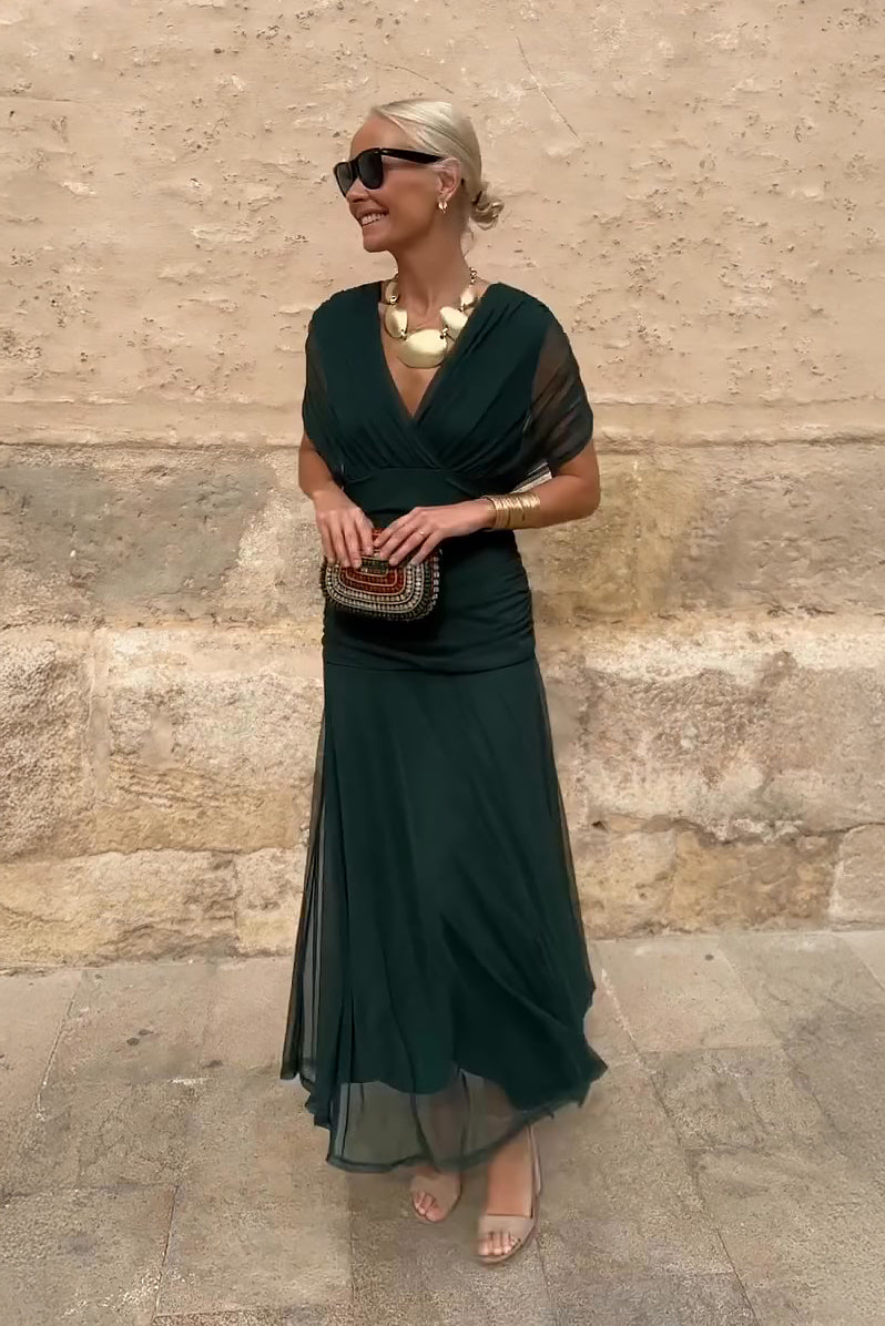 Livia Belle | Elegantes V-Ausschnitt Langes Zeremonienkleid 0