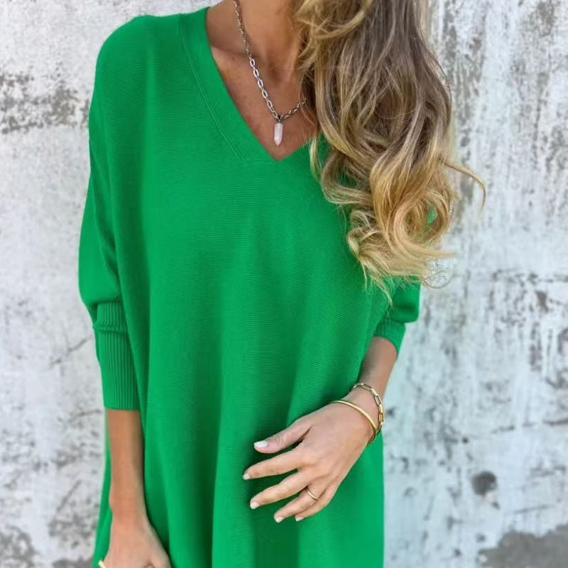 Livia | Bequem Oversized Strickoberteil mit V-Ausschnitt 5