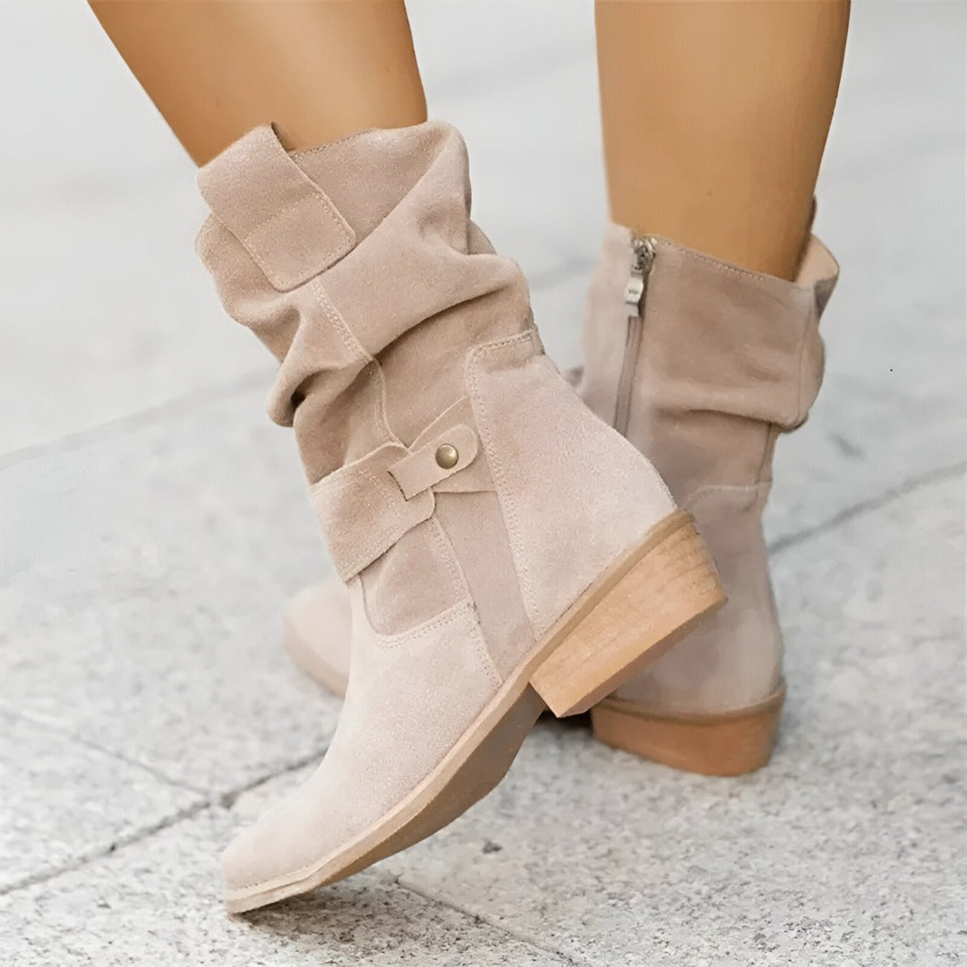 Livia | Bequeme Damen Stiefel aus Kunst-Wildleder 0