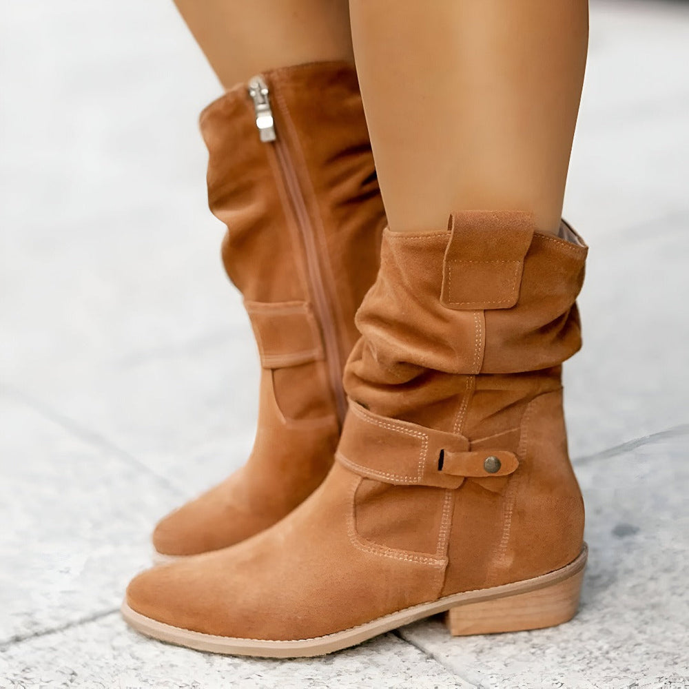 Livia | Bequeme Damen Stiefel aus Kunst-Wildleder 1