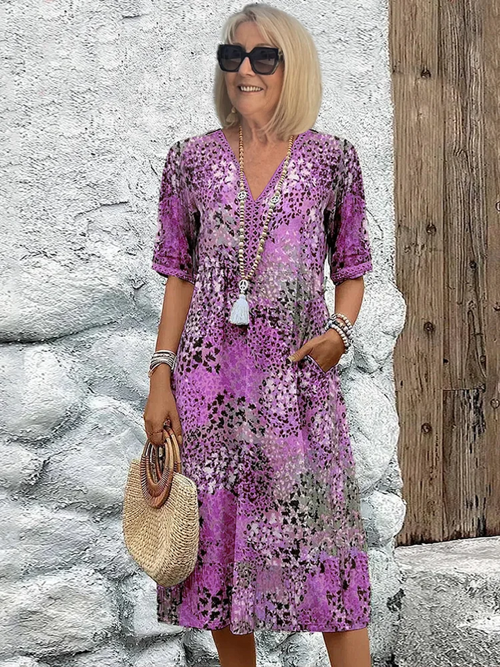 Livia | Elegant Midikleid Sommer mit Auffälligem Muster 4
