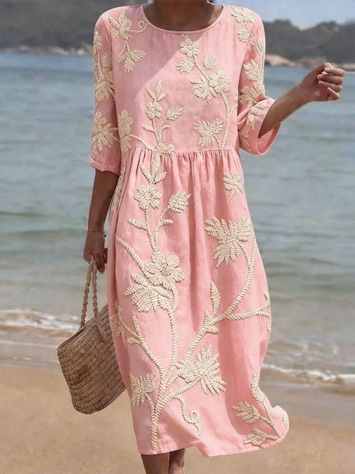 Sabrina | Elegantes Besticktes Vintage Kleid