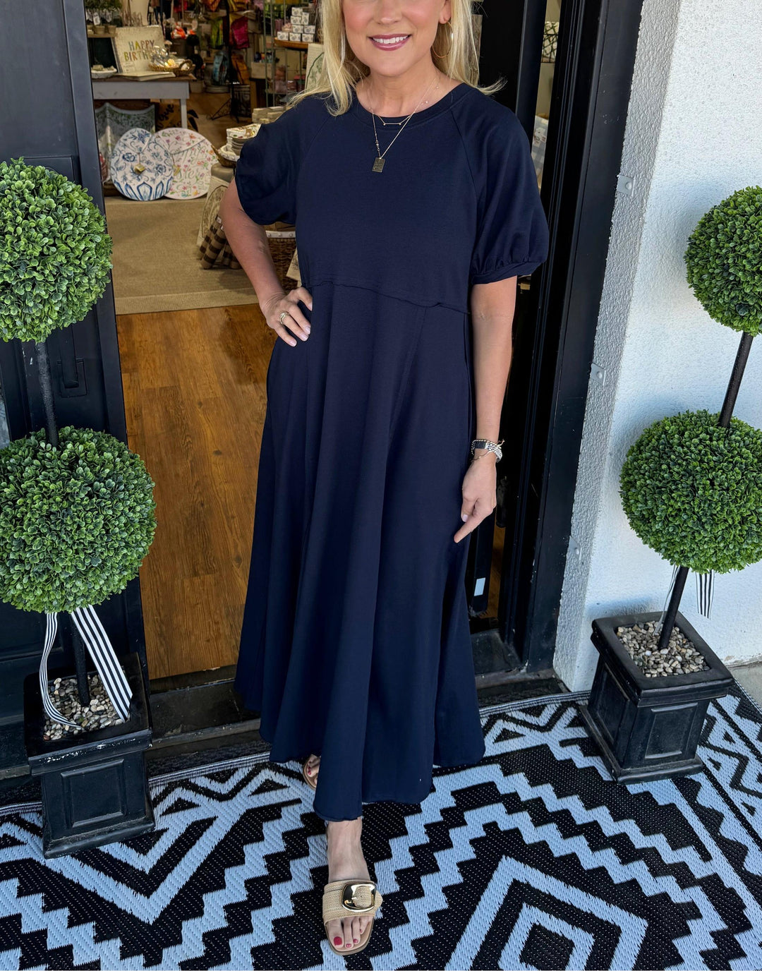Livia | Elegantes Maxikleid Sommer mit Puffärmeln 0