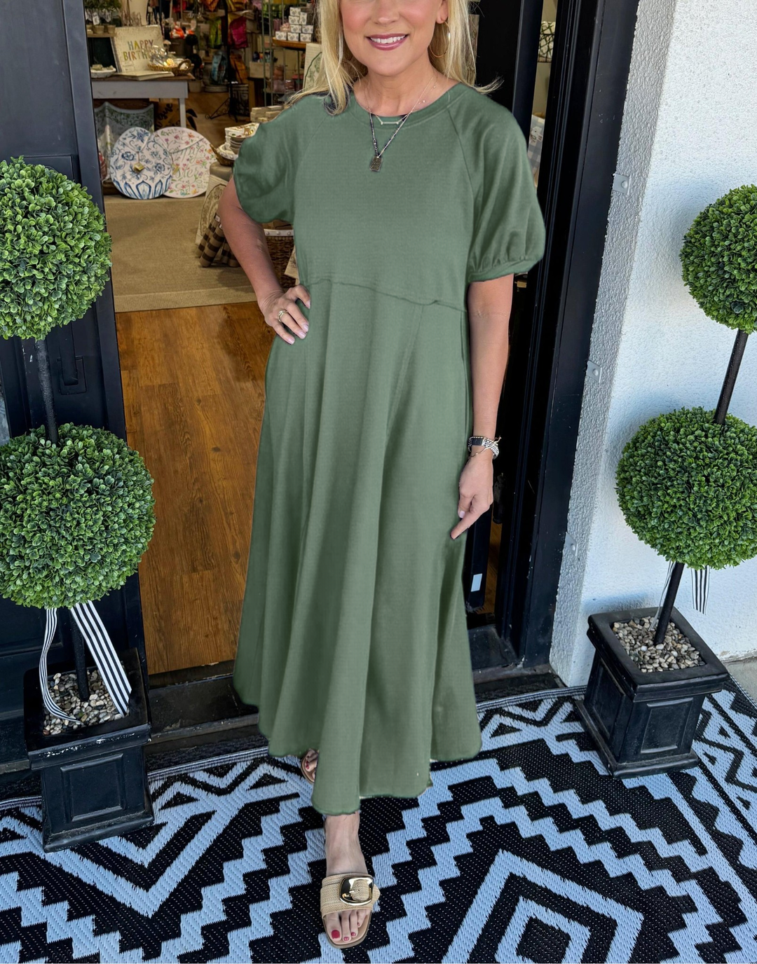 Livia | Elegantes Maxikleid Sommer mit Puffärmeln 3