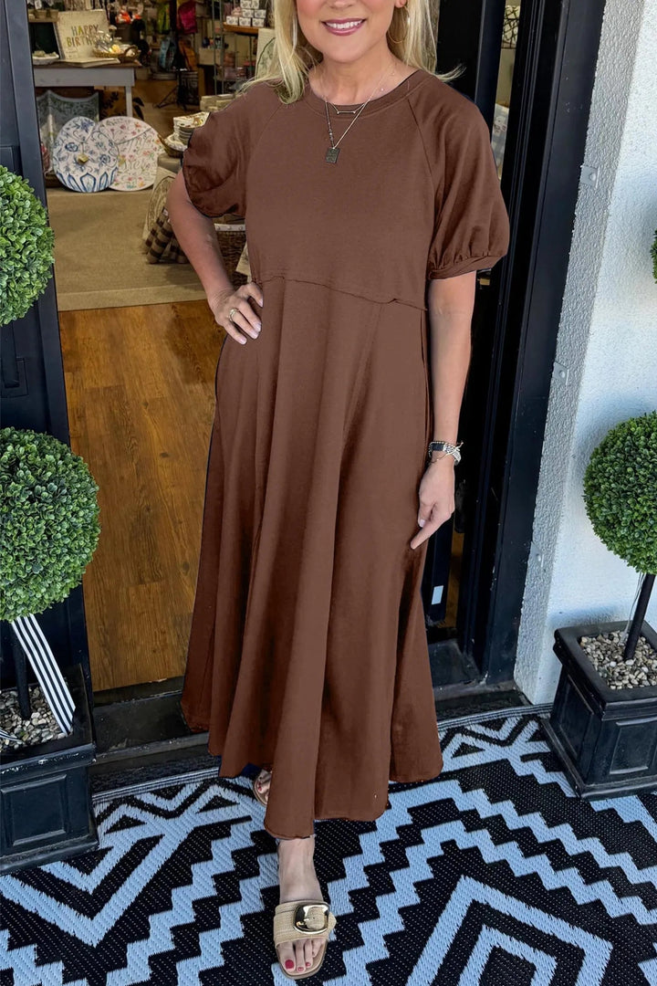 Livia | Elegantes Maxikleid Sommer mit Puffärmeln 7
