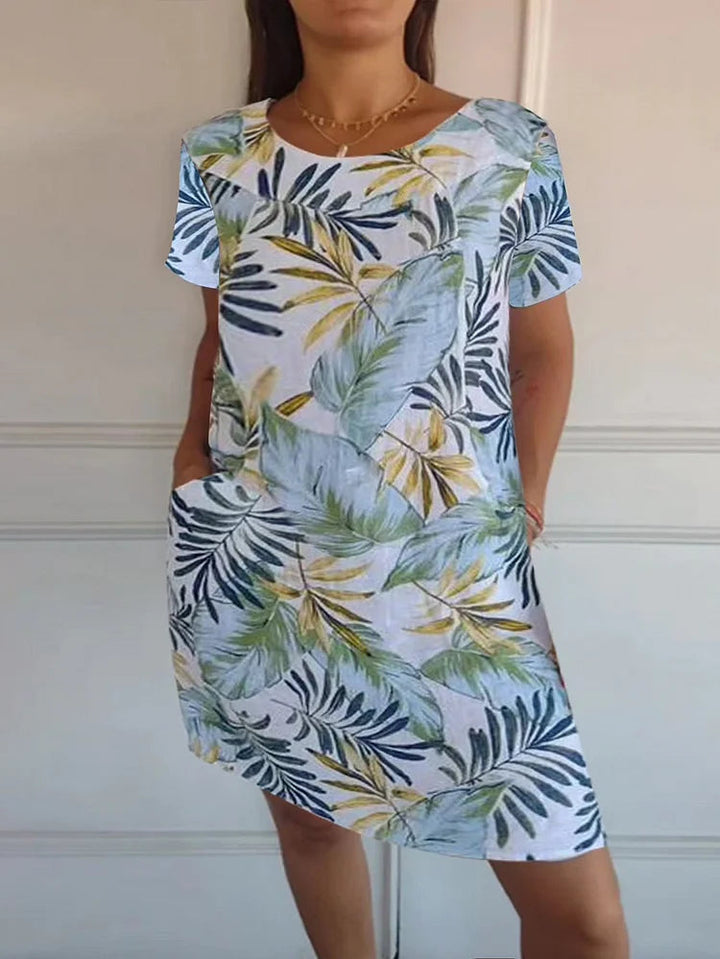 Livia | Leichtes Damenkleid mit Botanischem Druck und Taschen 11